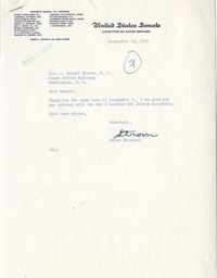 Correspondence between Representative L. Mendel Rivers and Representative Strom Thurmond, September 9, 1959