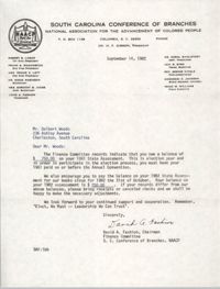 Letter from David A. Fashion to Delbert Woods, September 14, 1982
