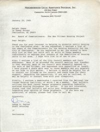 Letter from Donna R. Taylor to Dwight James, January 10, 1985