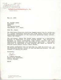 Letter from H. Clayton Burrous to Dwight James, May 16, 1989