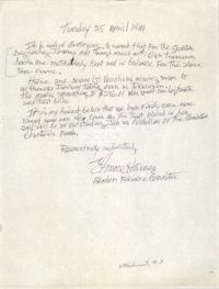 Letter from Elmore Harvey, April 25, 1989