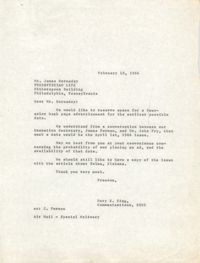 Letter from Mary E. King to James Hornaday, February 18, 1964