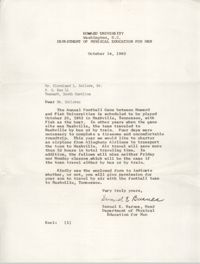 Letter from Samuel E. Barnes to Cleveland Sellers, October 14, 1963