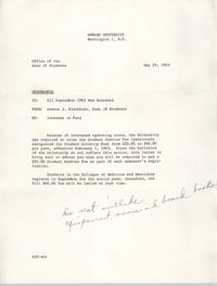 Howard University Memorandum, May 29, 1963