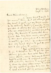 Letter from C.C. Tseng to Laura M. Bragg, September 1, 1928