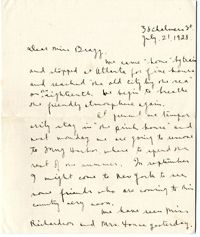 Letter from C.C. Tseng to Laura M. Bragg, July 21, 1928