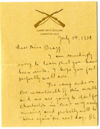 Letter from C.C. Tseng to Laura M. Bragg, July 14, 1928