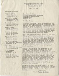 Democratic Committee: Letter from John H. McCray (Chairman of the Progressive Democratic Party) to Oscar R. Ewing (National Democratic Committee), July 19, 1944