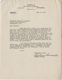 Democratic Committee: Correspondence between Reuben Gosnell and Senator Burnet R. Maybank, May 1944