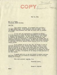 Democratic Committee: Letter from Senator Burnet R. Maybank to C. A. Young, May 13, 1944