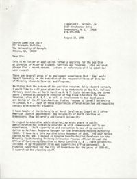 Letter from Cleveland Sellers, August 15, 1989