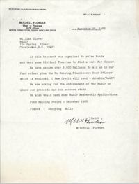 Letter from Mitchell Plowden to William Glover, November 4, 1988