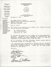 Letter from Dorothy Jenkins and Dwight C. James to Emmett Burns, November 17, 1990