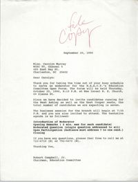Letter from Robert Campbell, Jr. to Carolyn Murray, September 20, 1990