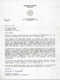 Letter from Brenda H. Cromwell to Dwight James, April 3, 1991
