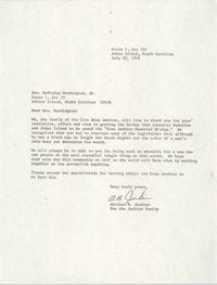 Letter from McKinley Washington, Jr. to Abraham B. Jenkins, July 27, 1977