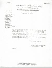 Esau Jenkins Memorial Scholarship Fund Correspondence Draft, November 21, 1972