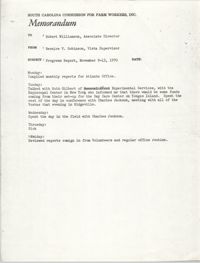 Memorandum from Bernice V. Robinson to Robert Williamson, November 1970