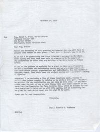 Letter from Bernice V. Robinson to Ethel R. Brown, November 20, 1970