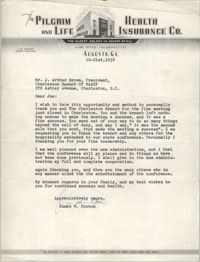 Letter from James M. Hinton to J. Arthur Brown, October 21, 1958