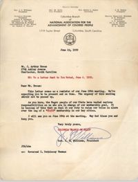 Letter from J. C. Williams to J. Arthur Brown, June 22, 1959