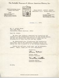 Letter from Steven Jones and Jonathan Walton to J. Arthur Brown, October 31, 1972