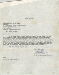 Letter from J. P. Strom to J. Curtis Moore, April 20, 1972
