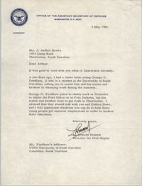 Letter from L. Howard Bennett to J. Arthur Brown, May 3, 1966