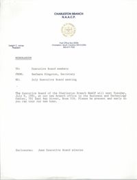 Charleston Branch of the NAACP Memorandum, July 1, 1991