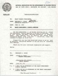 NAACP Memorandum, June 14, 1991