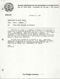 NAACP Memorandum, October 21, 1991
