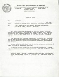 South Carolina Conference of Branches of the NAACP Memorandum, June 30, 1989