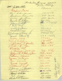 Sign-in Sheet, Charleston Branch of the NAACP, Regular Meeting, June 22, 1989