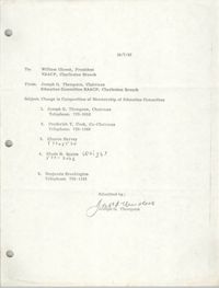 Charleston Branch of the NAACP Memorandum, October 7, 1987