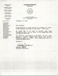 Charleston Branch of the NAACP Memorandum, November 17, 1990