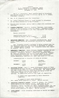Minutes, South Carolina Conference of Branches of the NAACP, November 10, 1990