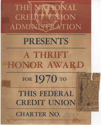 Thrift Honor Award, National Credit Union Administration