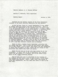 VISTA Memorandum, Monthly Progress Report, August 1970