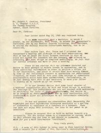 Letter to Robert F. Jenkins, May 1960