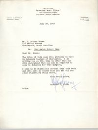 Letter from Matthew J. Perry to J. Arthur Brown, July 29, 1963
