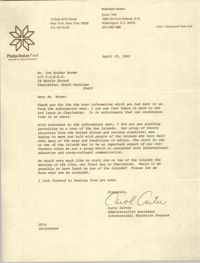 Letter from Carol Carter to J. Arthur Brown, April 25, 1980