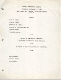 Agenda, Charleston Branch of the NAACP, November 17, 1988