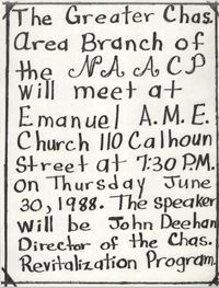 Flyer, Charleston Branch of the NAACP, June 30, 1988