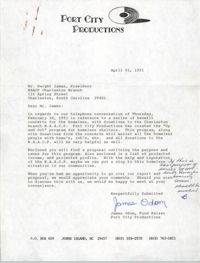 Letter and Proposal from James Odom to Dwight James, April 2, 1991