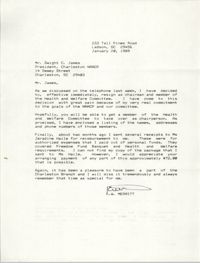 Letter from R. W. Merritt to Dwight C. James, January 20, 1989