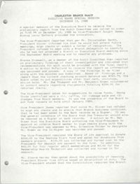 Minutes, Charleston Branch of the NAACP Executive Board Meeting, December 13, 1988