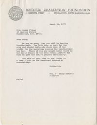 Letter from S. Henry Edmunds to Mrs. James O'Hear (Edna)