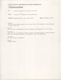 Memorandum from Bernice V. Robinson to Robert Williamson, November 2, 1970