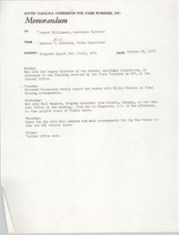Memorandum from Bernice V. Robinson to Robert Williamson, October 26, 1970