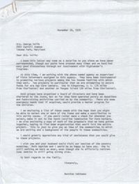 Letter from Bernice V. Robinson to George Wolfe, November 20, 1970